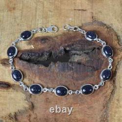 Blue Sunstone Gemstone 925 Sterling Silver Ethnic Handmade Bracelet Jewelry Gift