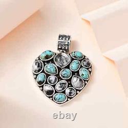 Boho Handmade 925 Sterling Silver White Buffalo Heart Pendant Jewelry Gift Ct 10