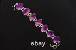 Botswana Agate Gemstone Link Bracelet 925 Sterling Silver Wedding Jewelry GIFT