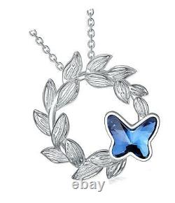 Butterfly Crystal Pendant Necklace 925 Sterling Silver Butterfly Jewelry Gifts