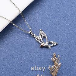 Butterfly Necklace Necklace 925 Silver Pendant Jewelry Gift for Women(Rose Gold)