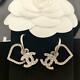 CHANEL ACCESSORY Earrings Silver Heart Coco Mark AUTHENTIC GIFT FRANCE