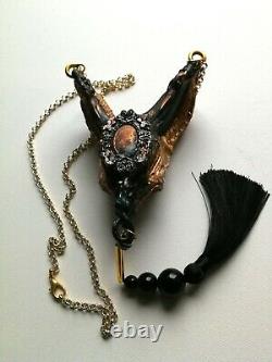Capricorn necklace talisman amulet pendant black goat skull gothic jewelry satan
