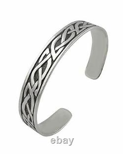 Celtic Knot Cuff Bracelet 925 Sterling Silver Irish Gift Love Unisex NEW