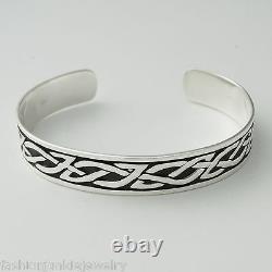 Celtic Knot Cuff Bracelet 925 Sterling Silver Irish Gift Love Unisex NEW