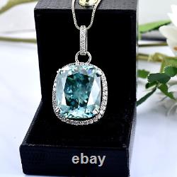 Certified AAA 13CT Natural VVS1 Blue Diamond Pendant 925 Silver Jewelry For Gift