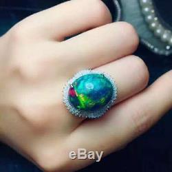 Certified Natural Fire Opal Gemstone 925 Sterling Silver Ring Women Gifts