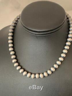 Childrens Petite Gift Navajo Pearls 8mm Sterling Silver Bead Necklace 15 4323