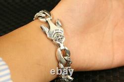 China rare s925 silver fork statue bracelet collectable noble gift