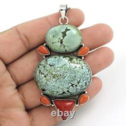 Christmas Gift 925 Sterling Silver Natural Turquoise Gemstone Jewelry Pendant M8