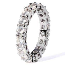 Christmas Gift Certified Round Moissanite 6 Ct Band Women's Ring 925 Silver