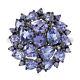 Christmas Gift Cluster Ring Tanzanite Sterling Silver Jewelry ING-6685