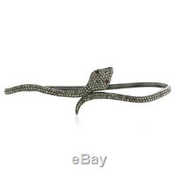 Christmas Gift Pave Diamond Gemstone 925 Silver Wrap Snake Palm Bracelet Jewelry