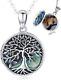 Christmas Gift Tree of Life Locket Necklace for Women Sterling Silver Abalone Sh