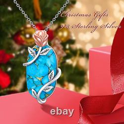 Christmas Gifts for Women 925 Sterling Silver Rose Flower Pendant Necklace with