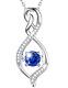 Christmas gift for Women Blue Sapphire Forever Love Infinity Silver Necklace