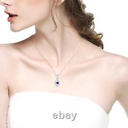 Christmas gift for Women Blue Sapphire Forever Love Infinity Silver Necklace