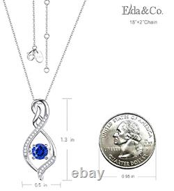 Christmas gift for Women Blue Sapphire Forever Love Infinity Silver Necklace