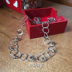 Circle Chain Silver Necklace Beaded Sterling 925 USA Made Jewelry Gift for Her