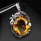 Citrine Golden Yellow Oval 47.60Ct. Sapp 925 Sterling Silver Pendant Jewelry Gift