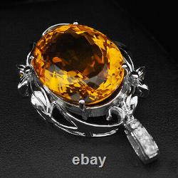 Citrine Golden Yellow Oval 47.60Ct. Sapp 925 Sterling Silver Pendant Jewelry Gift