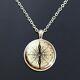 Classic Vintage Style Compass Necklace Hiking, Travel, Camping Gift Silver