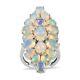 Cluster Ring 925 Sterling Silver Platinum Over Opal Gift Jewelry Ct 8.2