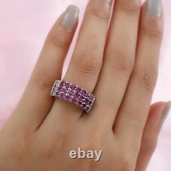 Cluster Ring Garnet Jewelry 925 Silver Topaz Engagement Size 7 Ct 4.4 Gifts