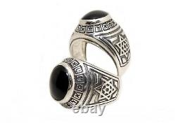 College ring Onyx Stone Sterling Silver 925 Jewish Jewelry Star Of David Gift