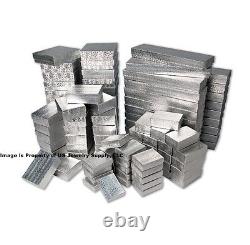 Cotton Filled Jewelry Gift Boxes Wholesale 200 Assorted Mix Silver Packaging