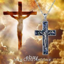 Cross Necklace Sterling Silver Religious Cross Pendant Jewelry Gifts for Women M