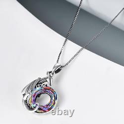 Crystal Necklace 925 Sterling Silver Pendant Necklace Gift for Women Daughter Gi