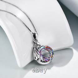 Crystal Necklace 925 Sterling Silver Pendant Necklace Gift for Women Daughter Gi