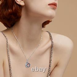 Crystal Necklace 925 Sterling Silver Pendant Necklace Gift for Women Daughter Gi