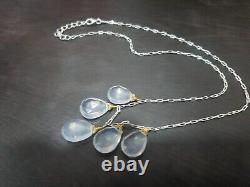 Crystal quartz briolette 925 sterling silver necklace jewelry Gift for her l99