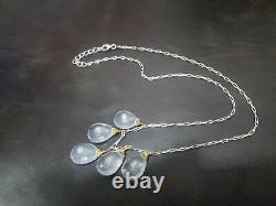 Crystal quartz briolette 925 sterling silver necklace jewelry Gift for her l99