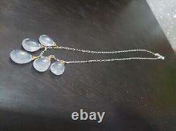 Crystal quartz briolette 925 sterling silver necklace jewelry Gift for her l99