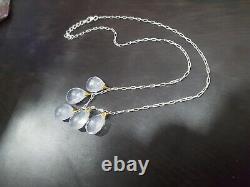 Crystal quartz briolette 925 sterling silver necklace jewelry Gift for her l99