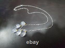 Crystal quartz briolette 925 sterling silver necklace jewelry Gift for her l99