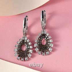 Ct 0.9 925 Sterling Silver Platinum Plated White Diamond Earrings Jewelry Gift