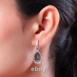 Ct 0.9 925 Sterling Silver Platinum Plated White Diamond Earrings Jewelry Gift