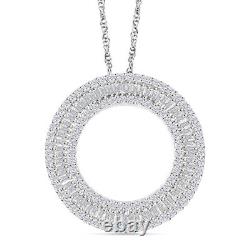 Ct 1 925 Sterling Silver White Diamond Pendant Necklace Jewelry Gift for Women