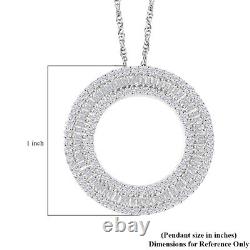 Ct 1 925 Sterling Silver White Diamond Pendant Necklace Jewelry Gift for Women