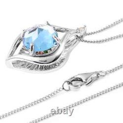 Ct 3.9 Necklace Women Jewelry Gifts Garnet Pendant 925 Silver Topaz Size 18