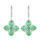 Cts 4 Sterling Silver Rhodium Plated AAA Emerald Dangle Drop Earrings Jewelry