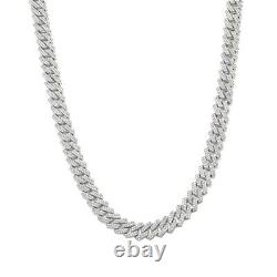 Cuban link Chain Necklace in Cubic Zircon 925 sterling silver jewelry Gift cn33