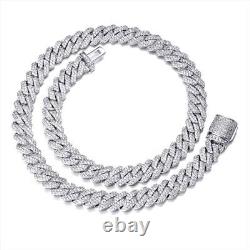 Cuban link Chain Necklace in Cubic Zircon 925 sterling silver jewelry Gift cn33