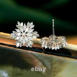 Cute Cubic Zircon 925 Silver Stud Earrings for Women Wedding Party Jewelry Gift