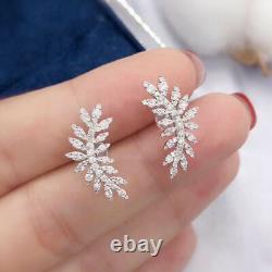 Cute Moissanite 925 Silver Stud Earrings for Women Wedding Party Jewelry Gift