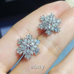 Cute Moissanite 925 Silver Stud Earrings for Women Wedding Party Jewelry Gift